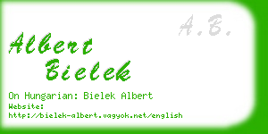 albert bielek business card